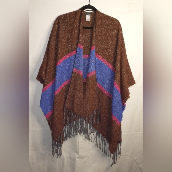 Forever Dreams Accessories - Forever Dreams Over Size Fringe Scarf Wrap Poncho